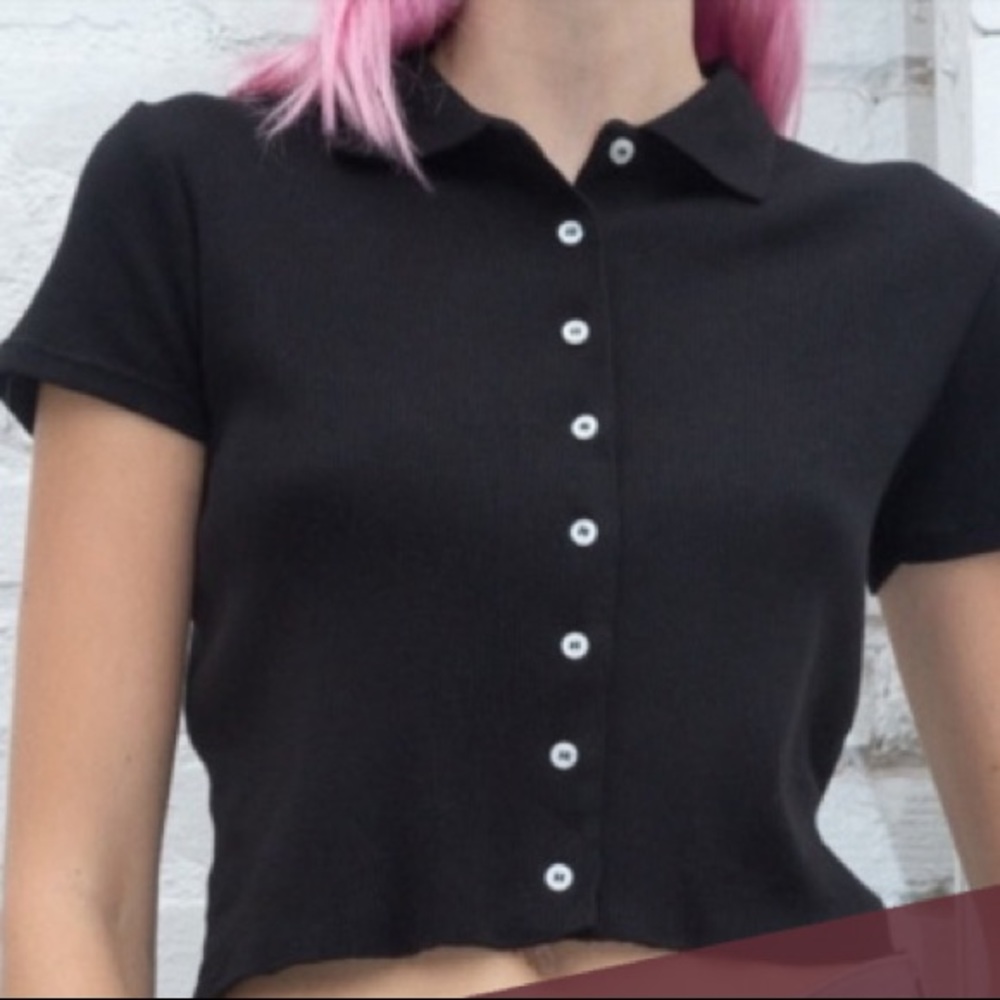 Brandy Melville Black Caroline Top